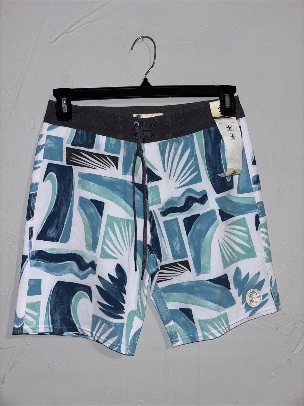O'Neill Teal & Navy Abstract Print Board Shorts